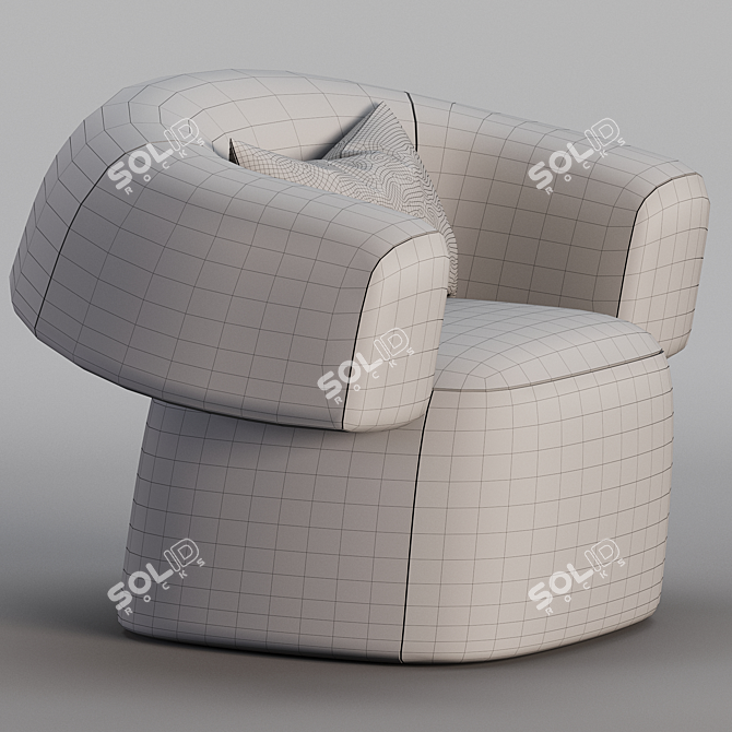 Modern Upholstered Easy Chair RUFF 3D model image 3