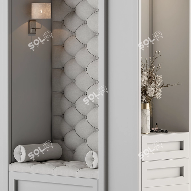 Sure, here is the translated product description from Russian: "Hallway 84 - White Wardrobe Entrance"

"White Entrance Wardrobe Modern Design 3D model image 2