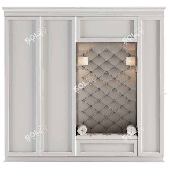 Sure, here is the translated product description from Russian: "Hallway 84 - White Wardrobe Entrance"

"White Entrance Wardrobe Modern Design 3D model image 3