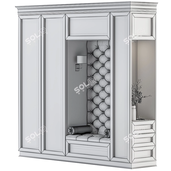 Sure, here is the translated product description from Russian: "Hallway 84 - White Wardrobe Entrance"

"White Entrance Wardrobe Modern Design 3D model image 4