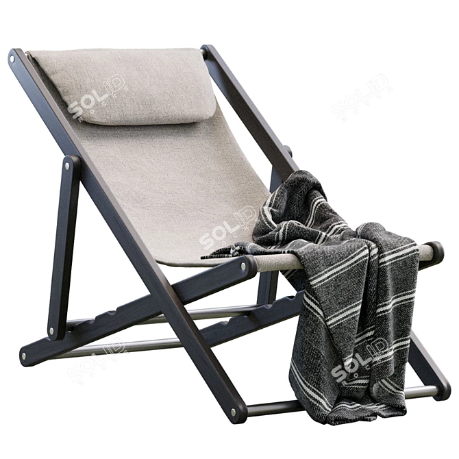 Modern Outdoor Elle Deck Chair 3D model image 1