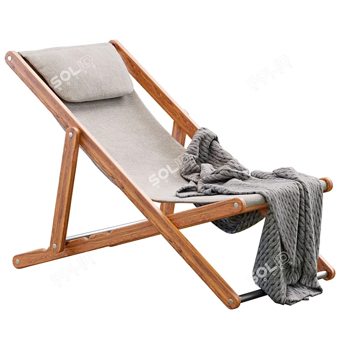 Modern Outdoor Elle Deck Chair 3D model image 3