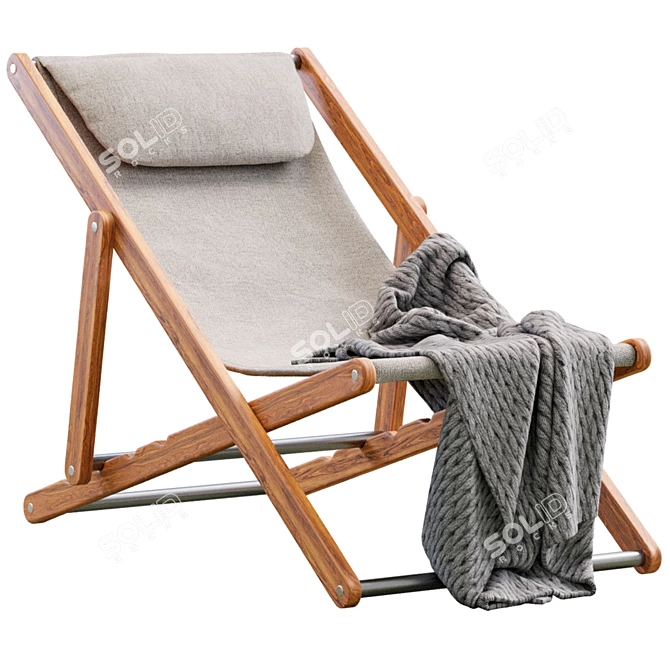 Modern Outdoor Elle Deck Chair 3D model image 5