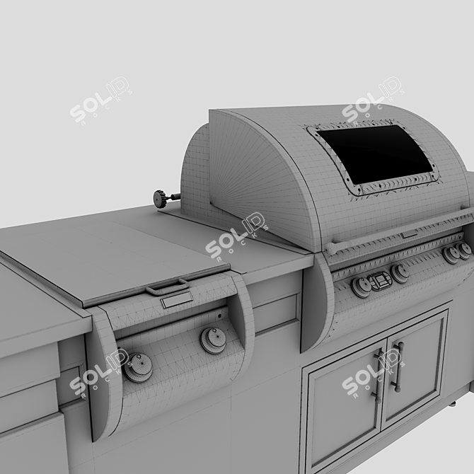 Premium Outdoor Kitchen Island System 3D model image 9