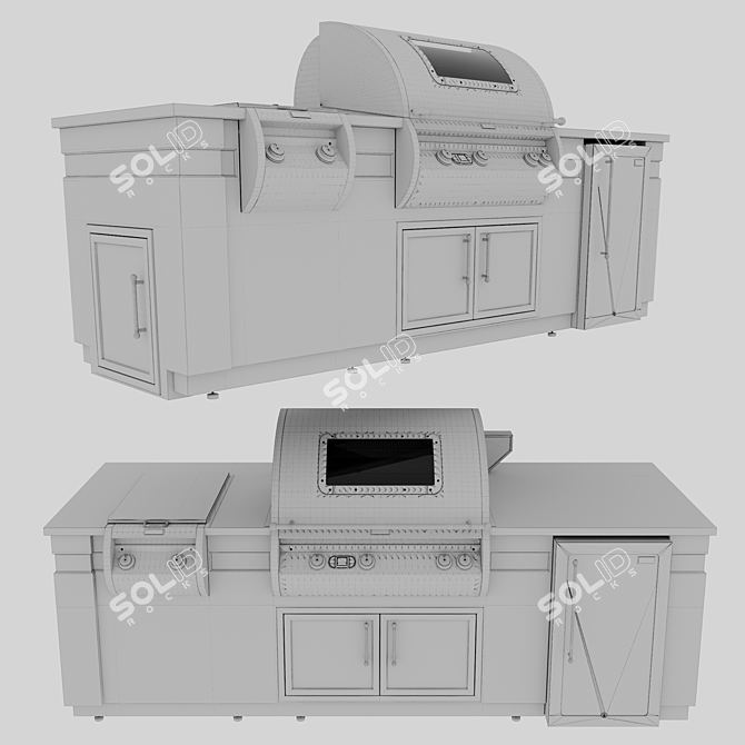 Premium Outdoor Kitchen Island System 3D model image 10