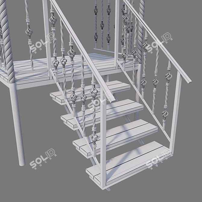 Metal Framed Porch with Polycarbonate Canopy 3D model image 4