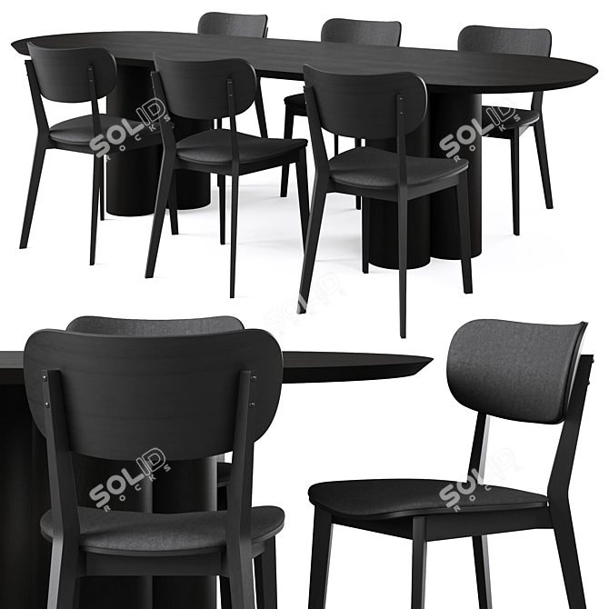 Modern Dining Set by Cazarina 3D model image 1