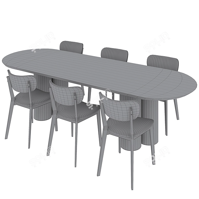 Modern Dining Set by Cazarina 3D model image 5