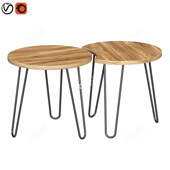 Out of Stock: Yels Toeka Coffee Table Set 3D model image 1