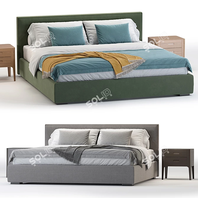 Luxury Meridiani Stone Bed Option 3D model image 1