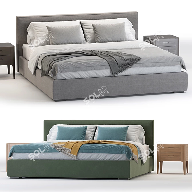 Luxury Meridiani Stone Bed Option 3D model image 2