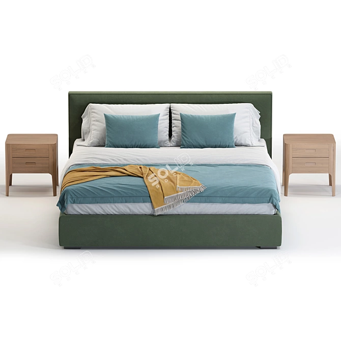 Luxury Meridiani Stone Bed Option 3D model image 3