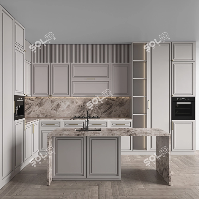 Neoclassic 138 Kitchen Corner Set 3D model image 1