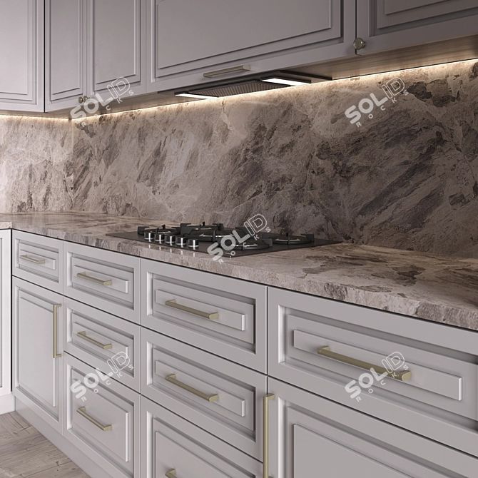 Neoclassic 138 Kitchen Corner Set 3D model image 2