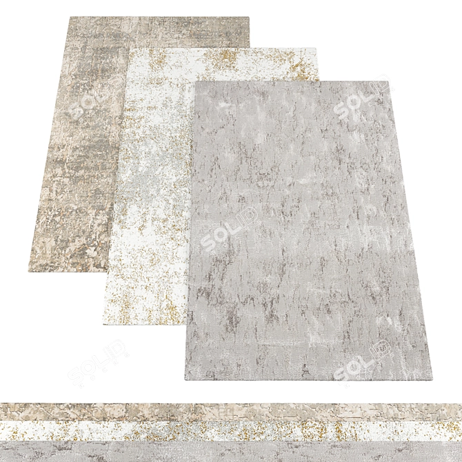 Textured Rugs Collection with Links 3D model image 1