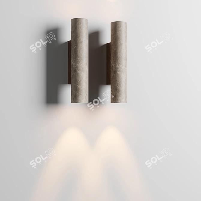 Natural Wood and Stone Lamp 3D model image 3