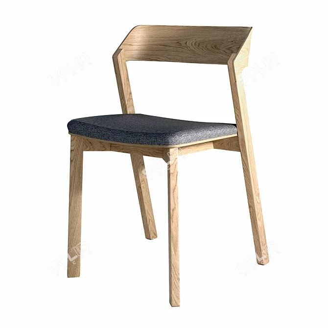 Scandinavian Style Oak Chair 3D model image 1