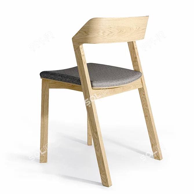 Scandinavian Style Oak Chair 3D model image 4