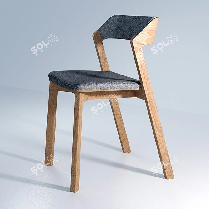 Scandinavian Style Oak Chair 3D model image 8