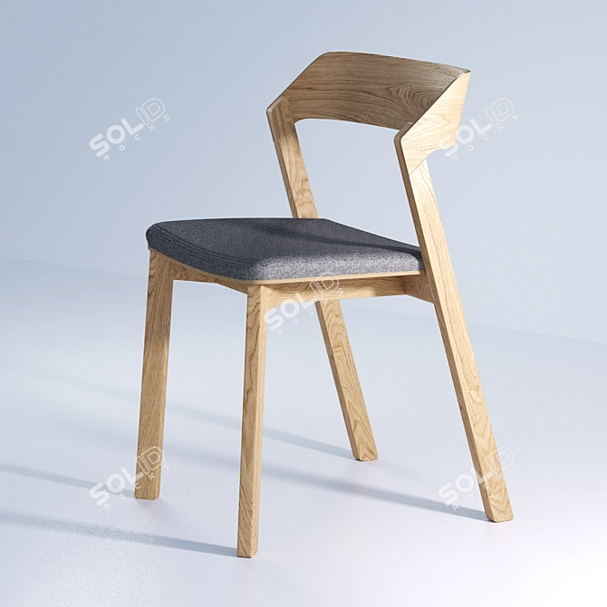 Scandinavian Style Oak Chair 3D model image 13