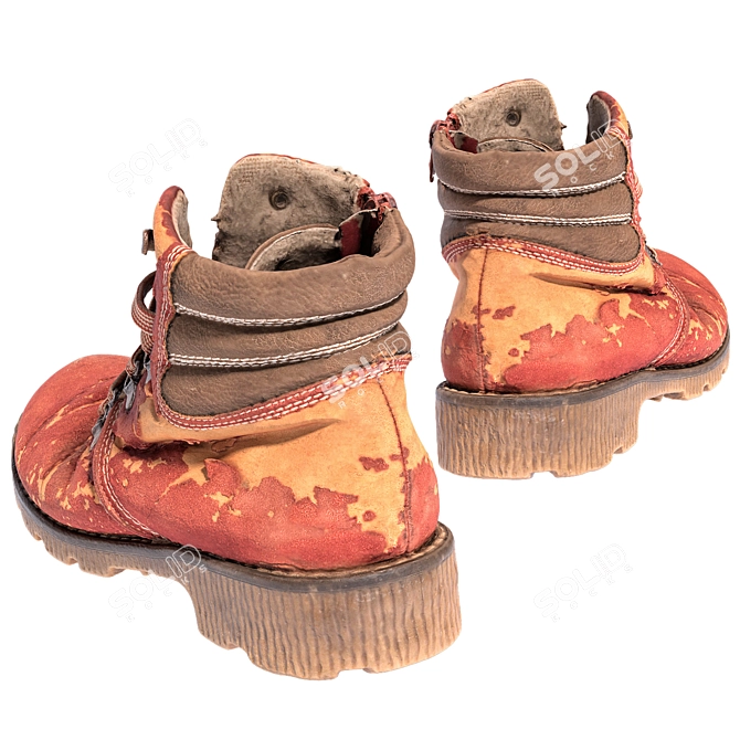 Red Adventure Boots 3D model image 6