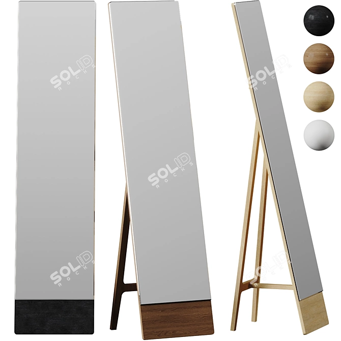 Swedese Mira Stand Mirror, Stylish Reflection 3D model image 1