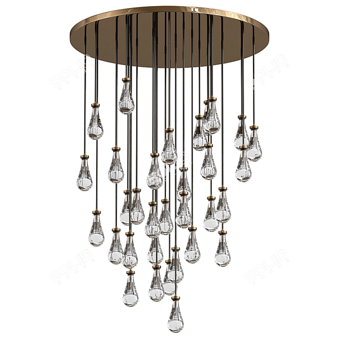 Luxury Raindrop Chandelier in 3Ds Max 3D model image 1
