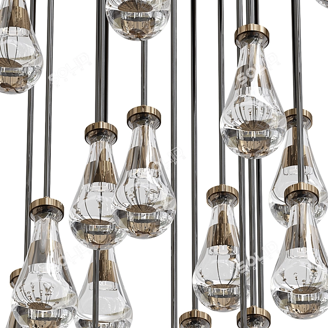 Luxury Raindrop Chandelier in 3Ds Max 3D model image 2