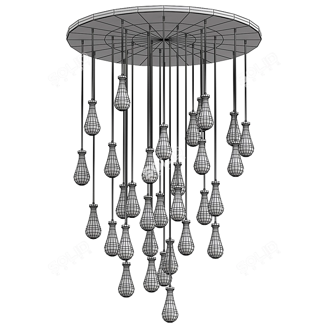 Luxury Raindrop Chandelier in 3Ds Max 3D model image 3