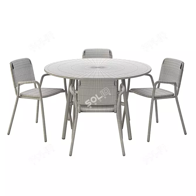 Gamma Outdoor Dining Set Excellence 3D model image 7