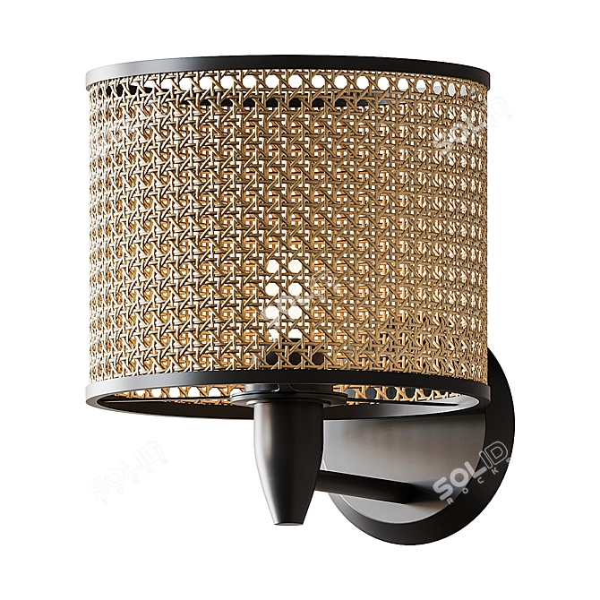 Mambo Rattan Wall Light 3D model image 1