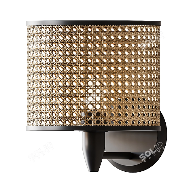 Mambo Rattan Wall Light 3D model image 2