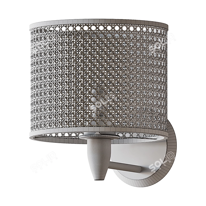 Mambo Rattan Wall Light 3D model image 4