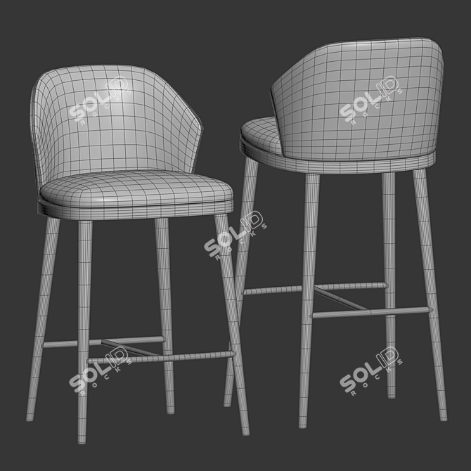 Bonaldo Mida Too Stool Set 3D model image 3