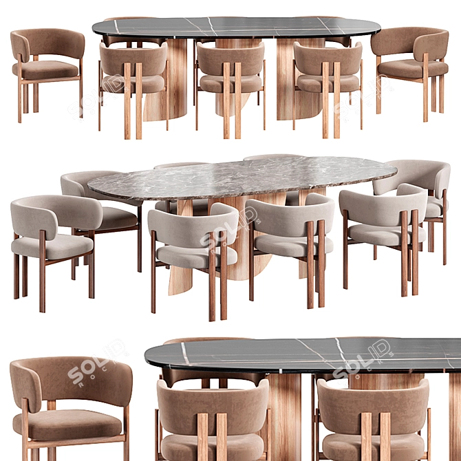  Modern Bay Chair & Sail Table 3D model image 2