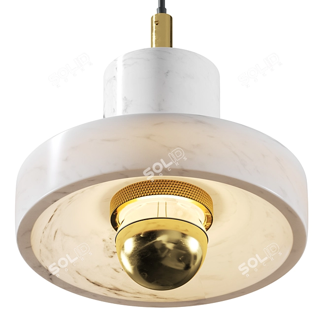 Sleek Stone Pendant Light, Modern 3D model image 2