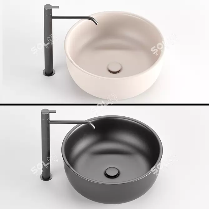 Modern Washbasin 3D Model Set 3D model image 3