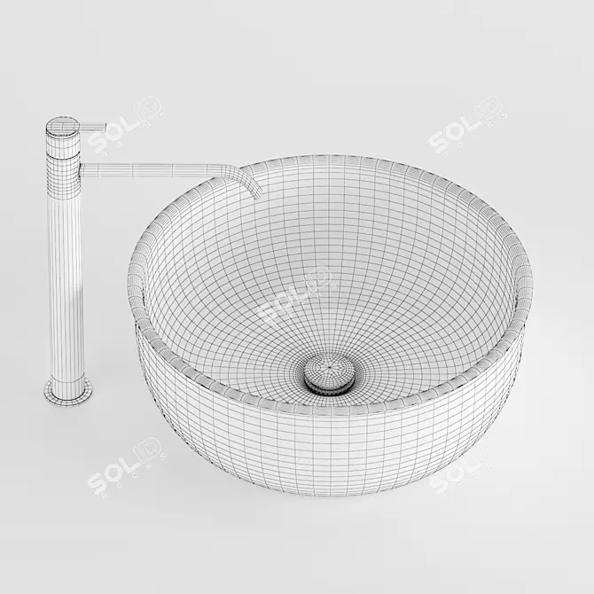 Modern Washbasin 3D Model Set 3D model image 4