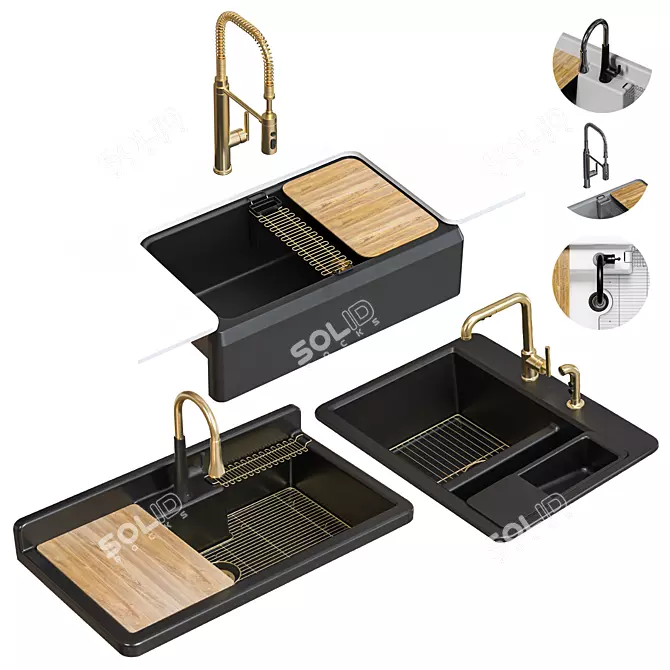 Kitchen Sink Set Polys: 779610 3D model image 1