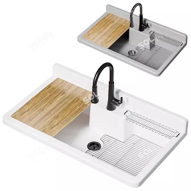 Kitchen Sink Set Polys: 779610 3D model image 5