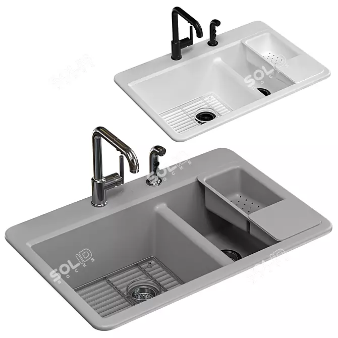 Kitchen Sink Set Polys: 779610 3D model image 6