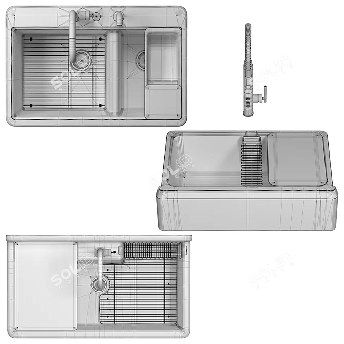 Kitchen Sink Set Polys: 779610 3D model image 7