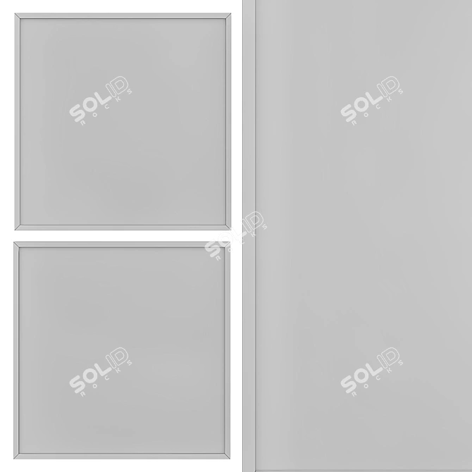 Modern Abstract Art Print 610x610mm 3D model image 4