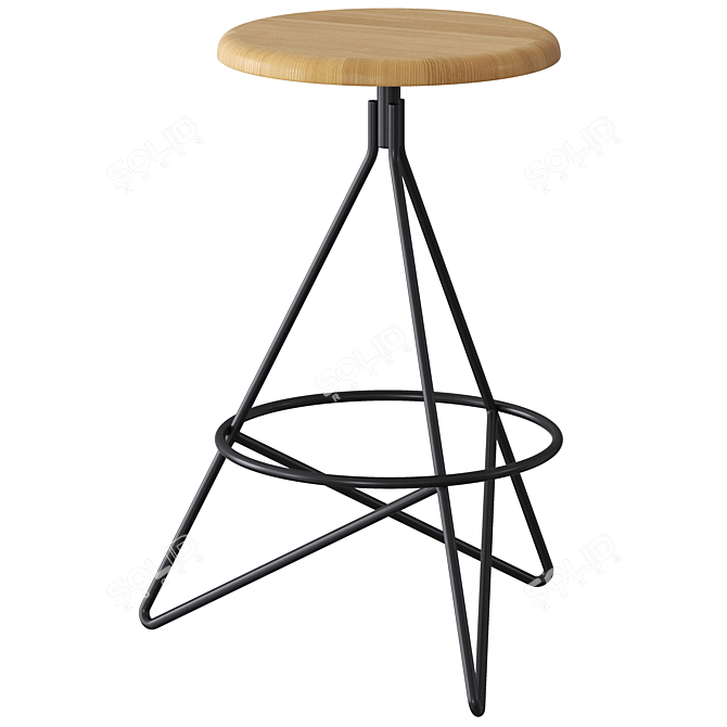 Vray Rendered Crane Counter Stool 3D model image 1