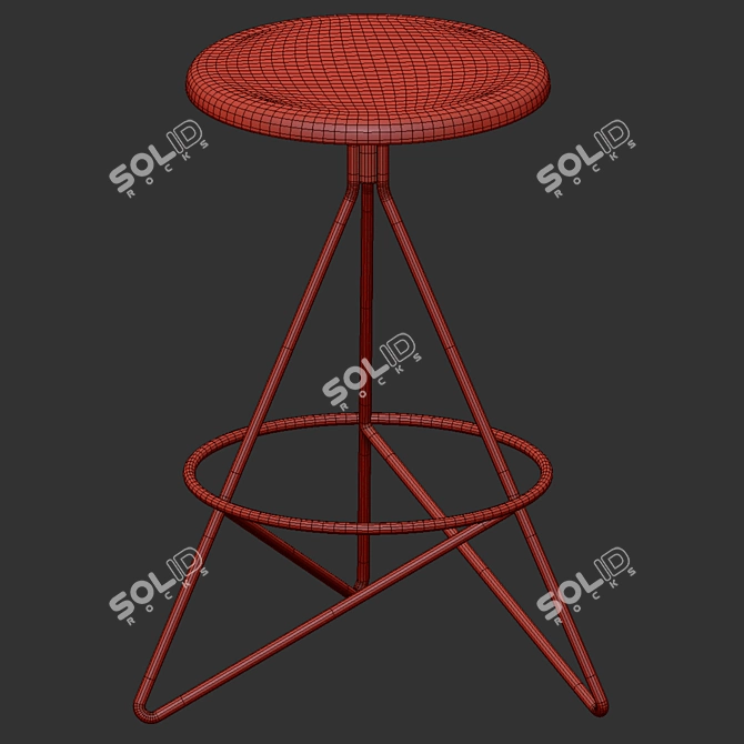 Vray Rendered Crane Counter Stool 3D model image 3