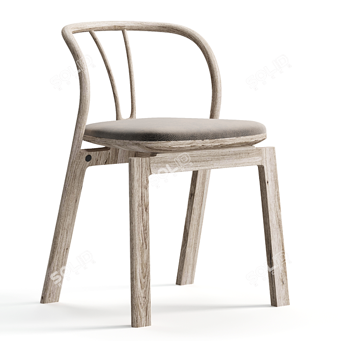 Flow DM Upholstered Dining Chair 3D model image 2