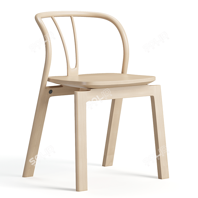 Flow DM Upholstered Dining Chair 3D model image 3