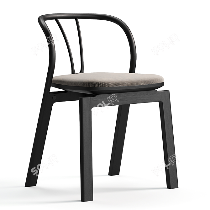 Flow DM Upholstered Dining Chair 3D model image 4