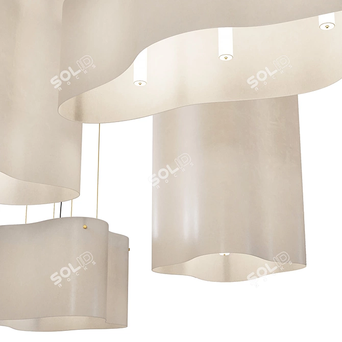 White Fiberglass Nuvola Baxter Chandelier 3D model image 3