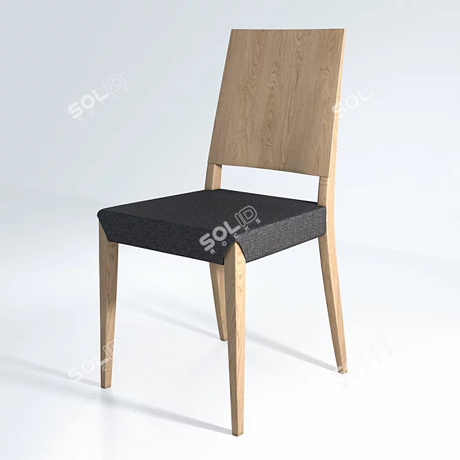 Modern Oak Chair by Tohma 3D model image 2